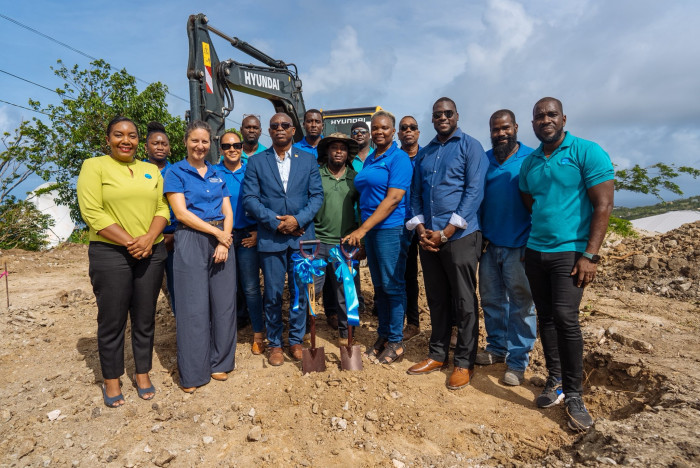 GIZ, Nawasa and Government ministers at Water Storage tank Construction site
