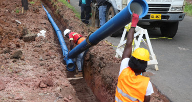 Laying of pipes for the 7 Sisters Water Transfer Project 