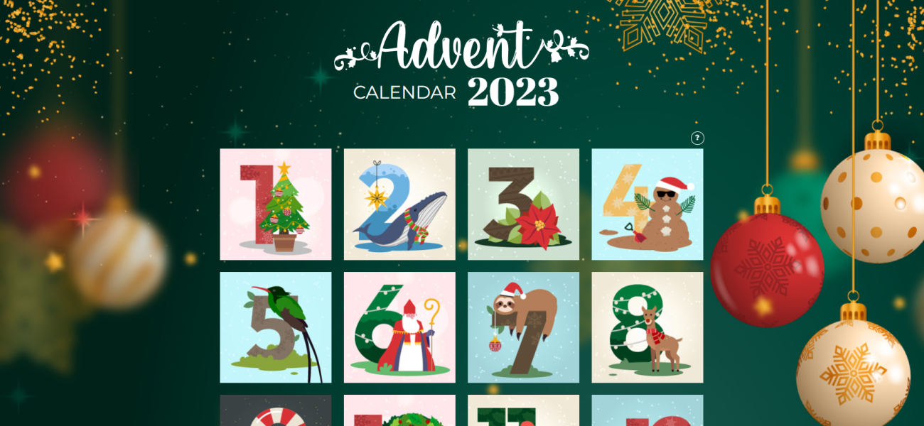 Screenshot of the advent calendar