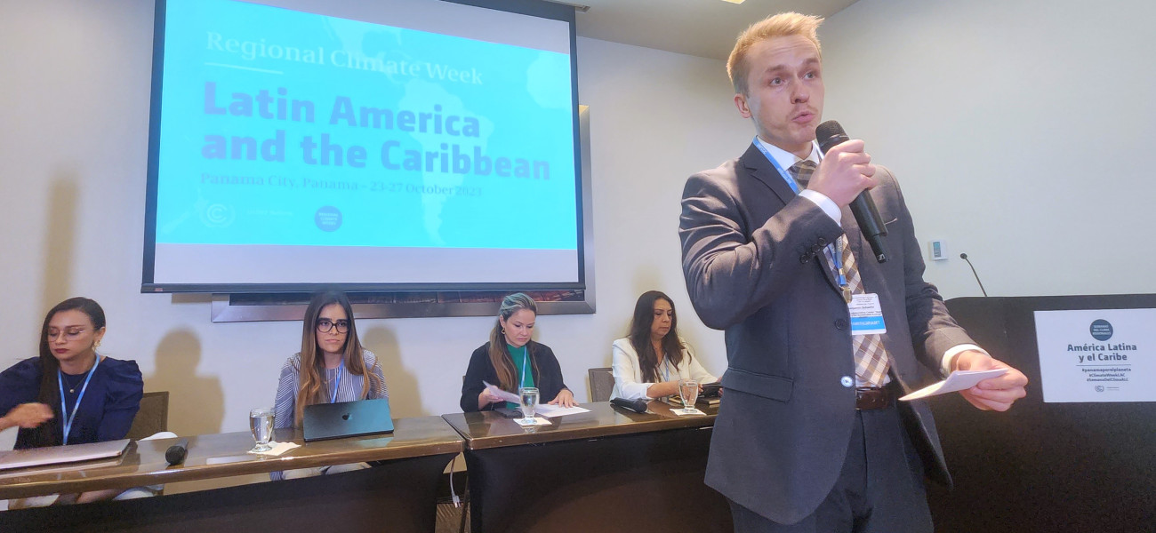 Benjamin Schaefer, Coordinador Regional del Proyecto NDC Action, en la LACCW